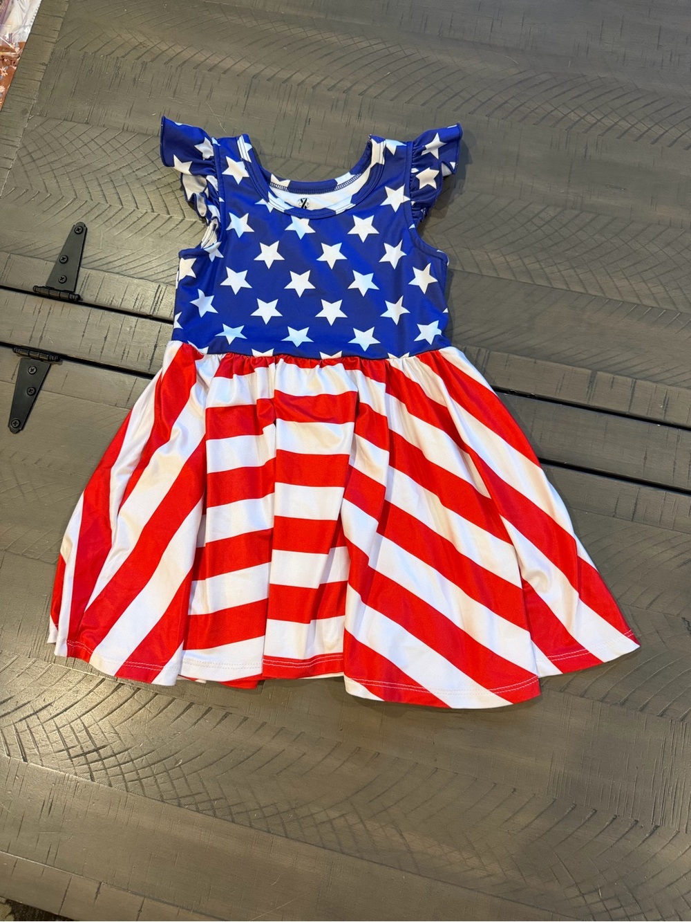 Charlie’s Project Girls' Red White Blue Star & Stripe Dress